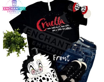 Cruella Inspired Disneyland Disney World Shirt, 101 Dalmatians Cruella De Vil Shirt, Disney Halloween Villain Cruella Shirt