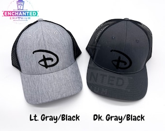 Disney World D Mickey Head Inspired Fitted Hat, Youth Adult Women Men Walt Disney Mickey Mouse Castle Fitted Hat or Trucker Hat