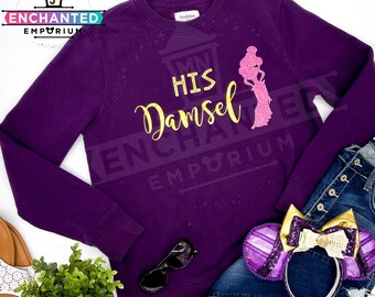 Disney couple shirts Hercules Meg "His Damsel" Hercules Megara Inspired Disney Sweater, Disney matching tees, His and Her, Couple Sweater