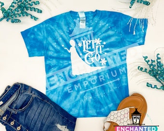 Frozen Elsa Let it Go Disney Inspired Tie Dye Disneyland Disney World Disney Parks Shirt