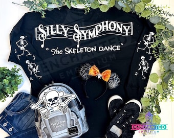 Silly Symphony Skeleton Dance Disney Inspired Jersey Shirt Disneyland Disney World Jersey Shirt