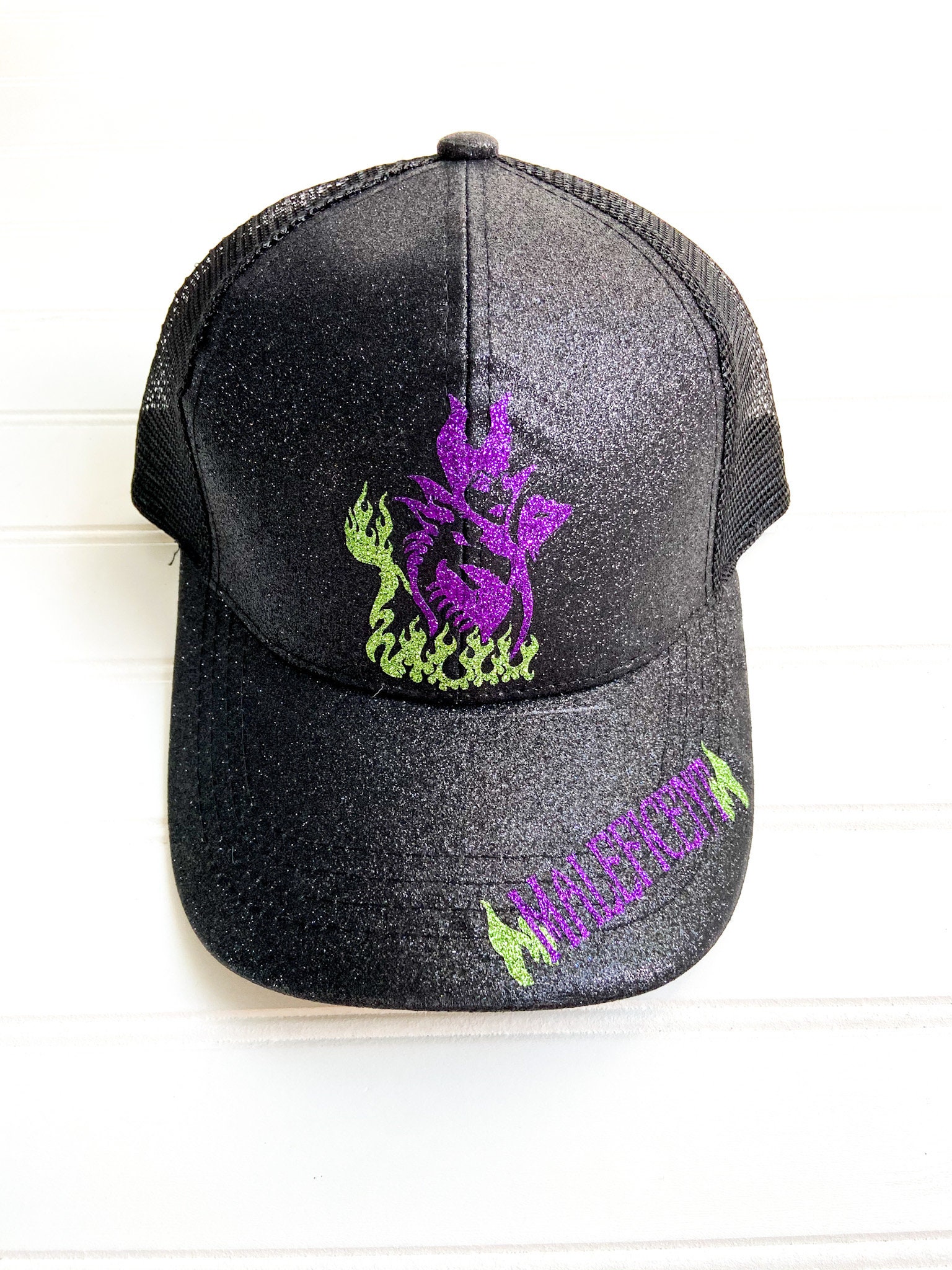 Maleficent Disney Villain Inspired CC Beanie Glitter High Pony