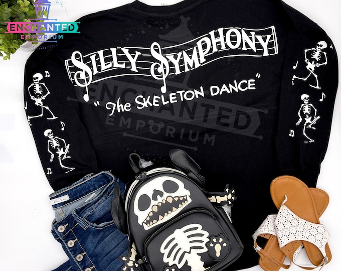 Featured listing image: Silly Symphony Skeleton Dance Disney Inspired Jersey Shirt Disneyland Disney World Jersey Shirt