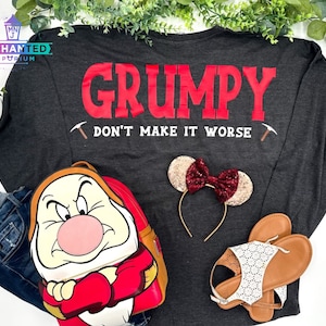 Grumpy Seven Dwarfs Sneeuwwitje Disney Geïnspireerd Jersey Shirt Disneyland Disney World Jersey Shirt