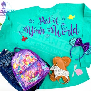 Part of Your World Ariel Little Mermaid Inspired Disney Princess Jersey, Disney Princess Ariel Flounder Sebastian Dinglehopper Jersey Shirt