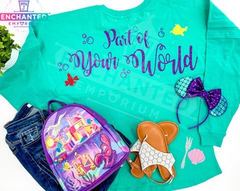 Part of Your World Ariel Little Mermaid Inspired Disney Princess Jersey, Disney Princess Ariel Flounder Sebastian Dinglehopper Jersey Shirt