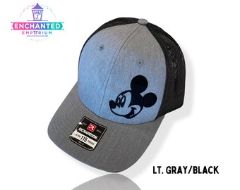 Mickey Mouse Disney Inspired Fitted Hat, Mickey Hat, Youth Adult Women Men Mickey Mouse Disney Fitted Hat or Trucker Hat