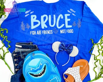 Bruce Finding Nemo Fish are Friends Not Food Disney Inspired Jersey Shirt  Disneyland Disney World Jersey Shirt