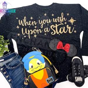 When You Wish Upon a Star Disney Inspired Jiminy Cricket Pinocchio Jersey Shirt Disneyland Disney World Jersey Shirt