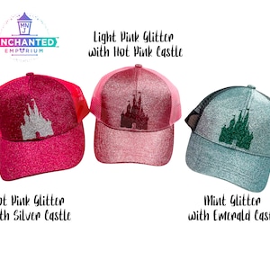 Disney Castle Inspired High Ponytail Messy Bun Tie Dye Youth Adult Women Men Disney Fitted Trucker Hat Cap