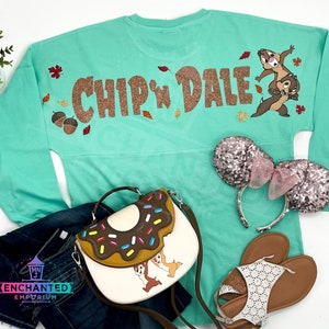 Chip and Dale Autumn Leaves Disney Inspired Jersey Shirt Disneyland Disney World Jersey Shirt, Chip N Dale Rescue Rangers Jersey