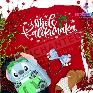Lilo and Stitch Christmas Mele Kalikimaka Disney Inspired Jersey Shirt Disneyland Disney World Jersey Shirt