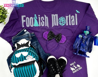 Foolish Mortal Haunted Mansion Inspired Disney Jersey Shirt, Haunted Mansion Holiday 50th Madame Leota Hitchhiking Ghosts Jersey Shirt