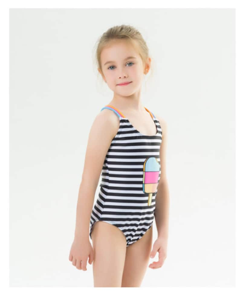 Little girl's swimsuit letter printed child swimwear one | Etsy