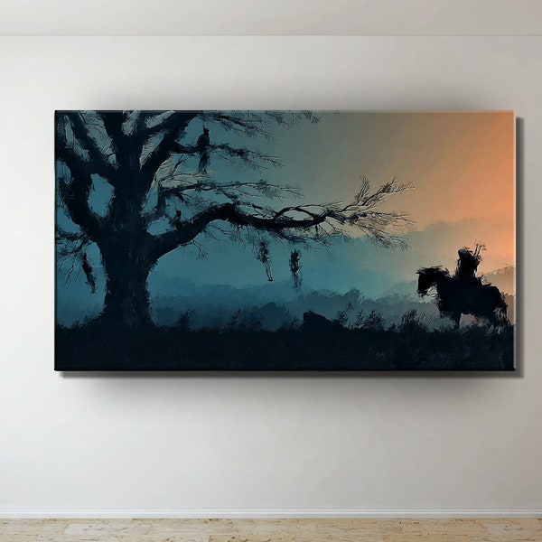 The Witcher Geralt Abstract Oil Paint Design Canvas Print Poster