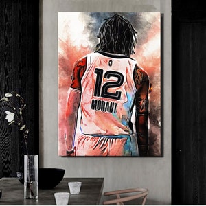 Ja morant Oil Paint Design Canvas Print Wall Art Poster Nba Wall decor