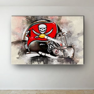 Tampa bay buccaneers NFL Helmet Oil Paint Design Canvas Art Gift Tom Brady For Tampa bay buccaneers FANS
