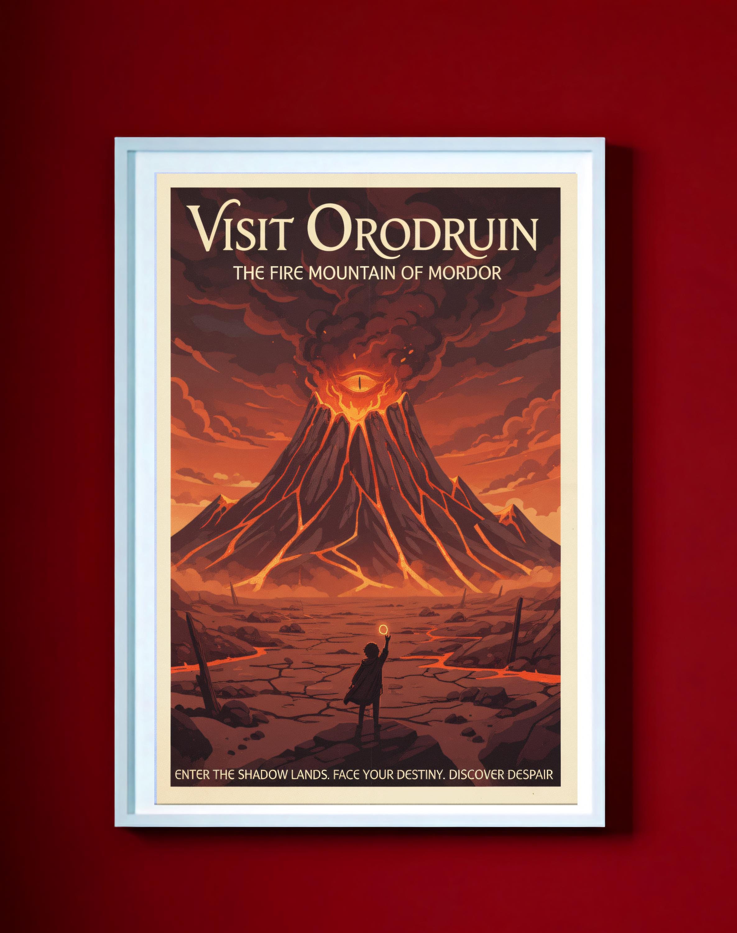 Visit Mordor Poster | Mount Doom, Lord of the Rings Travel Print - Etsy