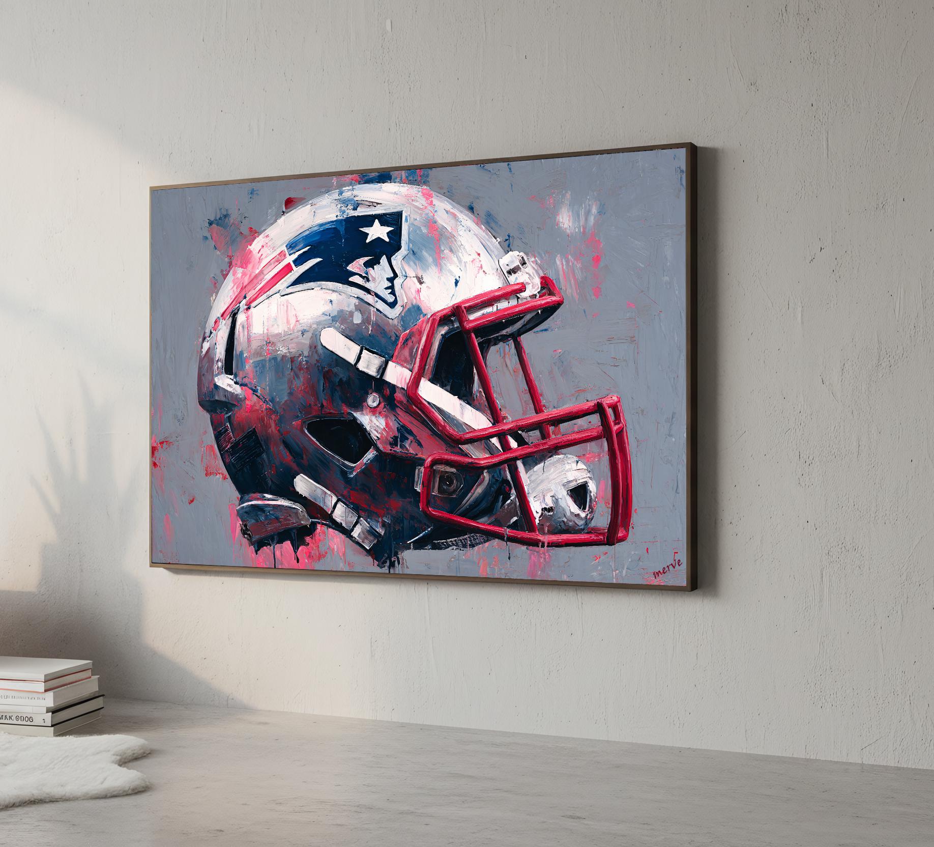 double striped football helmet front 2