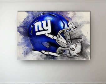 New York Giants Helmet Canvas Art: NFL Football Fan Gift
