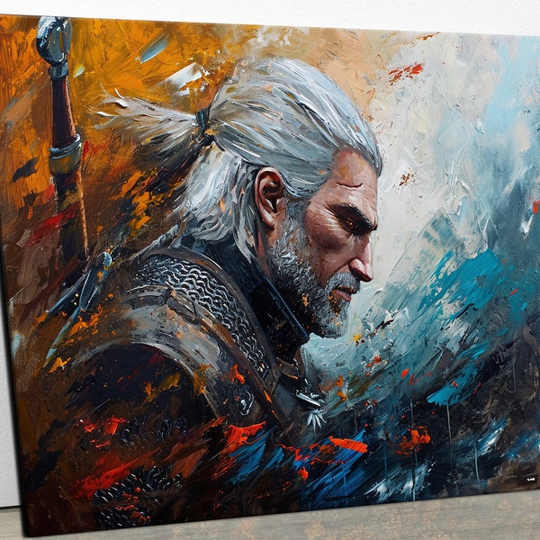 Poster con stampa su tela di The Witcher "Geralt of Rivia".