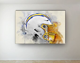 Los Angeles Chargers Helmet Canvas Art: NFL Football Gift