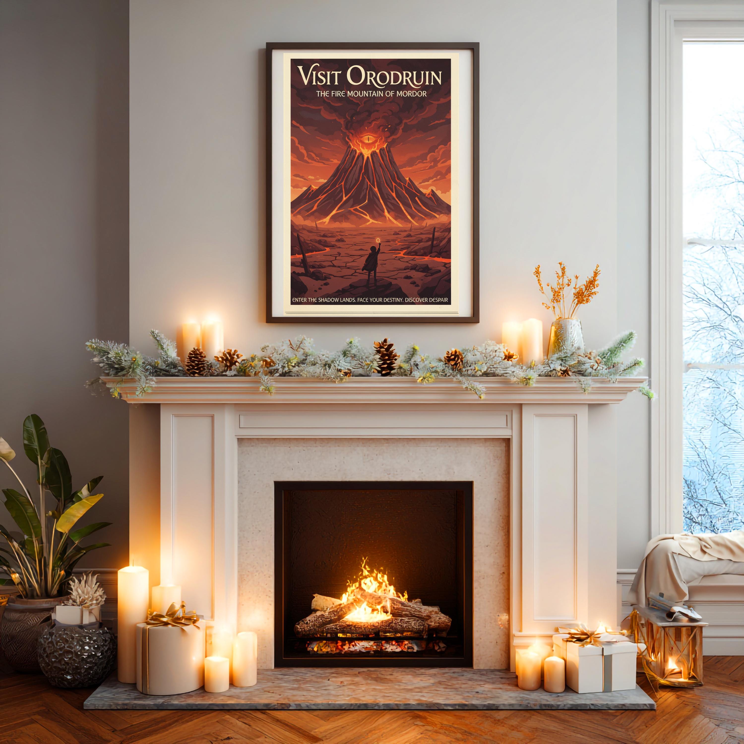 Visit Mordor Poster | Mount Doom, Lord of the Rings Travel Print - Etsy