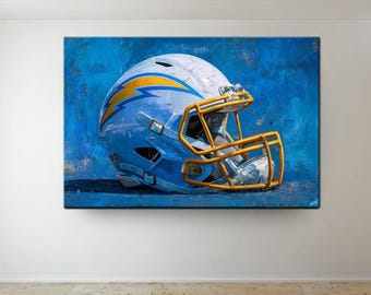 Los Angeles Chargers Helmet Canvas Art: NFL Football Gift