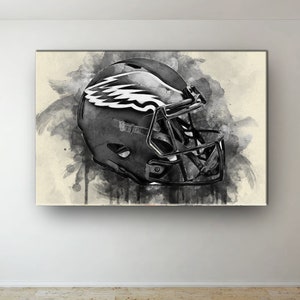 Philadelphia Eagles NFL Casco Olio Dipinto Disegno Tela Arte Regalo Per I FAN DEI Philadelphia Eagles