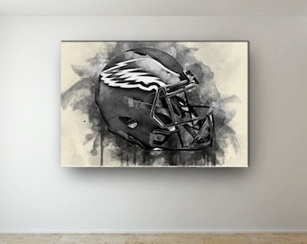 Philadelphia Eagles NFL Helmet Oil Paint Design Canvas Art Gift For Philadelphia Eagles FANS