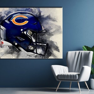 Chicago Bears Helmet Canvas Art: NFL Football Gift