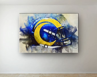 Los Angeles Rams Helmet Canvas Art: NFL Football Gift