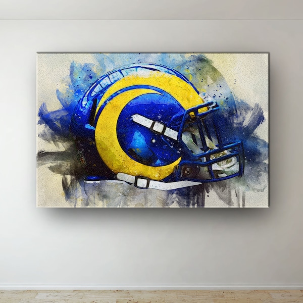 Los Angeles Rams NFL helm olieverf ontwerp canvas kunst cadeau voor LA Rams FANS