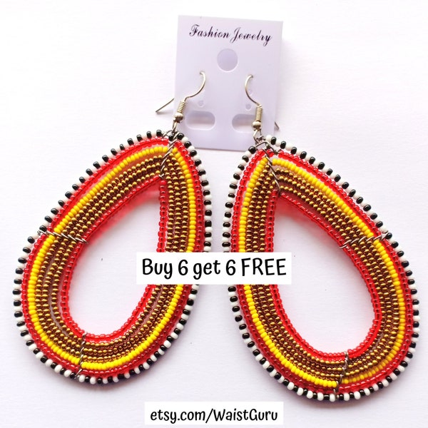 259 Buy 3 get 2 FREE Wholesale African Earrings For Women, Masai Earrings Wholesale, Ethnic Earrings, Bead Earrings, Kenya Jewelry Earrings