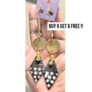 943 Gold Earrings Set, Dangle Drop Earrings, African Earrings, African Jewelry, Bone Earrings, Gifts For Her, Boho Jewelry, Brass Earrings.