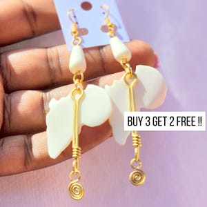 756 Everyday Earrings, Dangle Drop Earrings, Brass Earrings, Boho Jewelry, Birthday Gift, Gold Earrings Set, Bone Earrings, Ethnic Earrings.