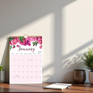 2025-2026 Floral Wall Calendar: 18-Month Planner with Coloring Pages