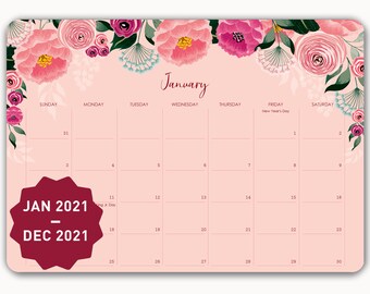large desk calendar 2021