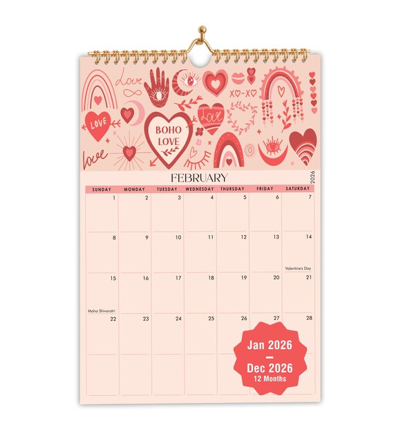 thumbnail image 2 of 2026 Wall Calendar – January To December 2026, 12-Month, Purple, 14.6 X 11.4 Inches 2 of 4