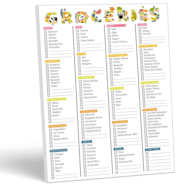 Grocery Shopping List Pad for Refrigerator, Pantry/ All Out of