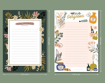 To Do List Notepads (Pack of 2) | Planning Memo Pad | Daily Notepads for Shopping Lists / Grocery Lists | 50 Sheets Tear Off Pad | 8" x 5.5"