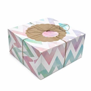 Cake Boxes with Window (10 Pack) , Pink & Blue Bakery Box for Donuts, Cookies, Pie, Cupcakes, Pastries, Chocolates, Dessert- Size 10x10x5