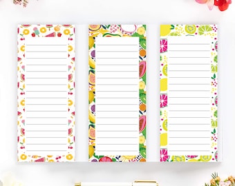 Bloc-notes magnétiques aux fruits : épicerie, choses à faire, liste de recettes (lot de 3)