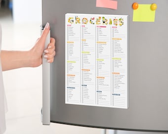 Magnetic Grocery Shopping List Pad: 52-Page Checklist Notepad