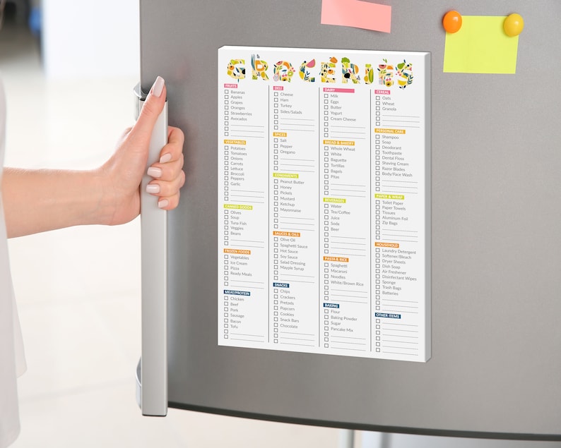 Grocery Shopping List Pad for Refrigerator, Pantry/ All Out of