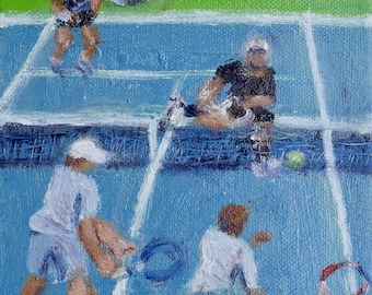 Pintura original de tenis sobre lienzo