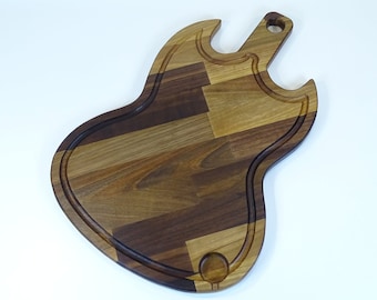 Custom artisanal cutting board, serving tray, cheese platter/guitar charcuterie