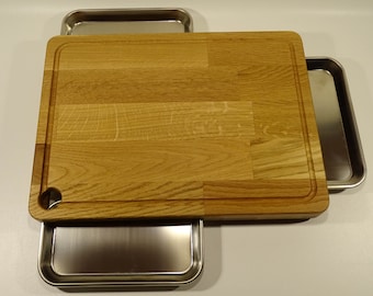 Cutting board with recovery bins