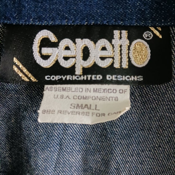 Gepetto jacket, denim.  Vintage.   Size small. - image 2