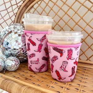 Cowgirl Boots| Iced Coffee Sleeve | Coffee Lover |   Trendy Coffee Sleeve | Gift | Girlie | Teacher Gift | Bridesmaid Gift| Bachelorette